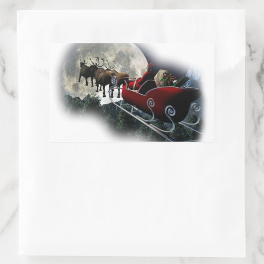 Weihnachtsmann Rechteckiger Aufkleber (Tasche)