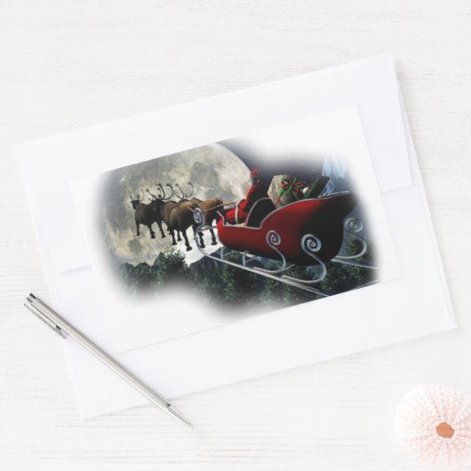 Weihnachtsmann Rechteckiger Aufkleber (Umschlag)