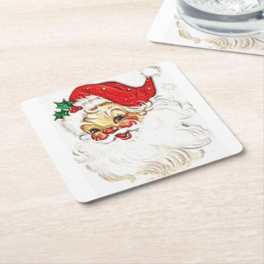 Weihnachtsmann Rechteckiger Pappuntersetzer (angewinkelt)