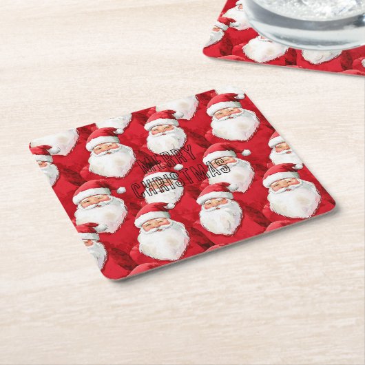 Weihnachtsmann Rechteckiger Pappuntersetzer (angewinkelt)