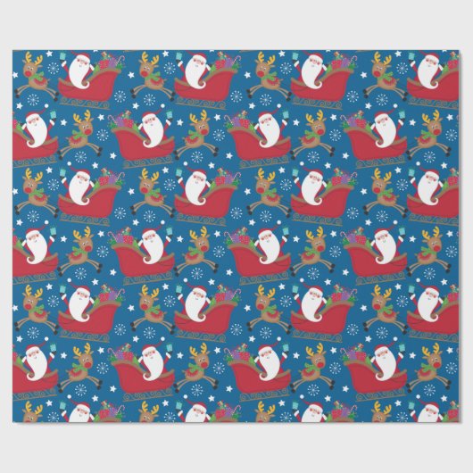 Weihnachtsmann Reindeer Geschenkpapier (Flach)
