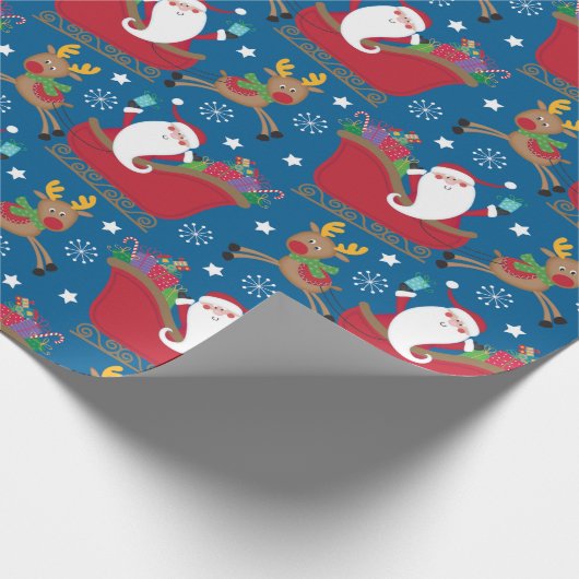 Weihnachtsmann Reindeer Geschenkpapier (Ecke)