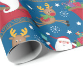 Weihnachtsmann Reindeer Geschenkpapier (Rolleneckpunkt)