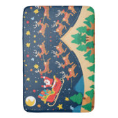 Weihnachtsmann Reindeer kommt in die Stadt Badematte (Vorderseite Vertikal)