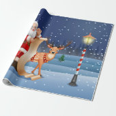 Weihnachtsmann Reindeer Niedlich Winter Geschenkpapier (Ungerollt)