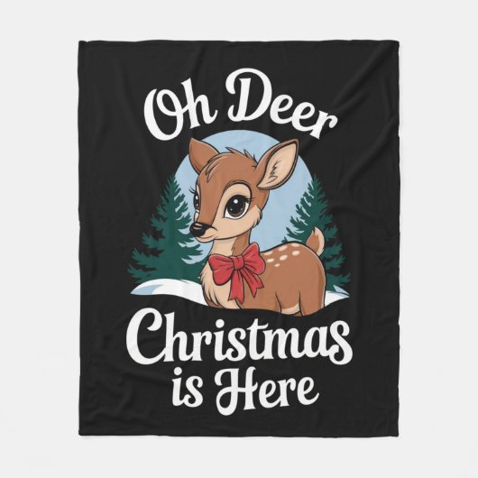 Weihnachtsmann Reindeer Oh Dei Weihnachten Hier Fleecedecke (Vorderseite)