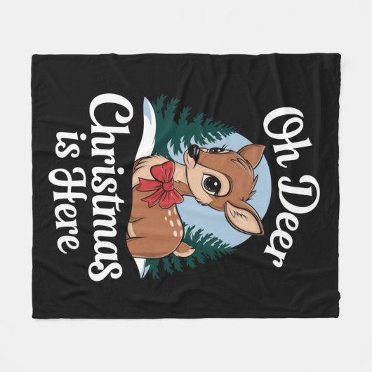 Weihnachtsmann Reindeer Oh Dei Weihnachten Hier Fleecedecke (Vorderseite (Horizontal))