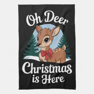 Weihnachtsmann Reindeer Oh Dei Weihnachten Hier Geschirrtuch