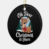Weihnachtsmann Reindeer Oh Dei Weihnachten Hier Keramik Ornament (Links)