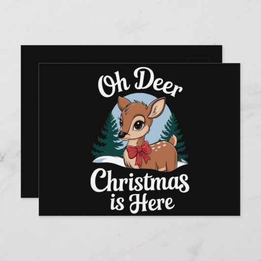 Weihnachtsmann Reindeer Oh Dei Weihnachten Hier Postkarte (Vorne/Hinten)