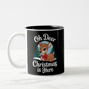 Weihnachtsmann Reindeer Oh Dei Weihnachten Hier Zweifarbige Tasse