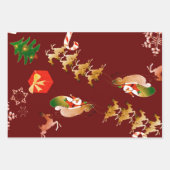 Weihnachtsmann Reindeer Red Green Geschenkpapier Set (Vorderseite 3)