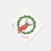 Weihnachtsmann Reindeer Serviette (Ecke)
