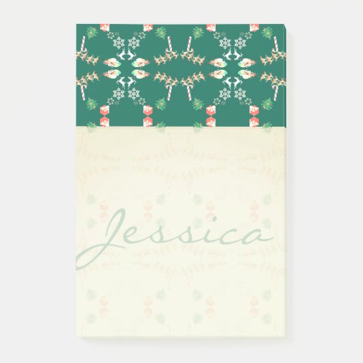 Weihnachtsmann Reindew/Name Post-it Klebezettel (Vorderseite)