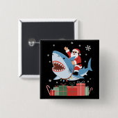 Weihnachtsmann-Reit-Hai-Weihnachts-Pyjama Süßer Oz Button (Vorne & Hinten)