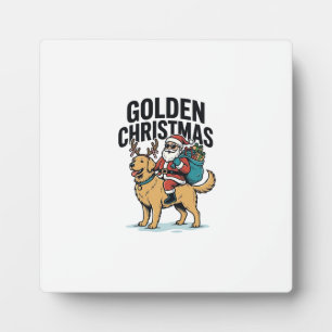 Weihnachtsmann-Reit-Retriever-Shirt Golden Fotoplatte