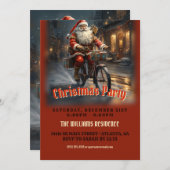 Weihnachtsmann Reiten auf dem Bike Weihnachten Einladung (Vorne/Hinten)
