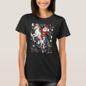 Weihnachtsmann Reiten ein Einhorn Ugly Weihnachtsm T-Shirt (Vorderseite)