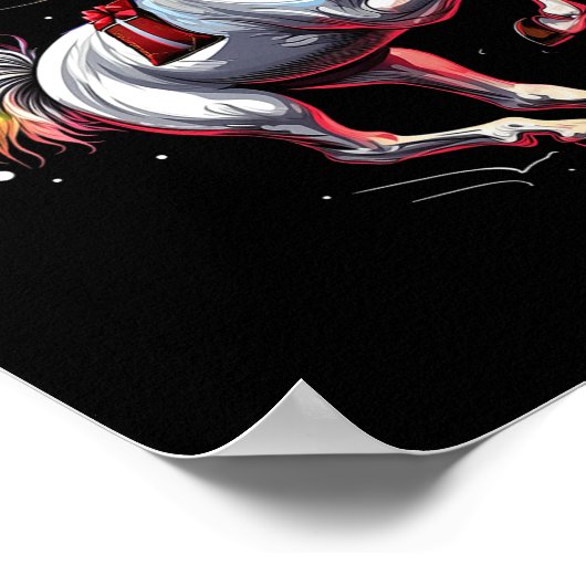 Weihnachtsmann Reiten Poster (Ecke)