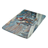 Weihnachtsmann Reiten Weihnachten Badematte (Schrägansicht)