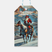 Weihnachtsmann Reiten Weihnachten Geschenkanhänger (Vorderseite)