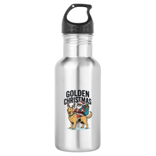 Weihnachtsmann-Reiter-Retriever-Shirt Desi Edelstahlflasche