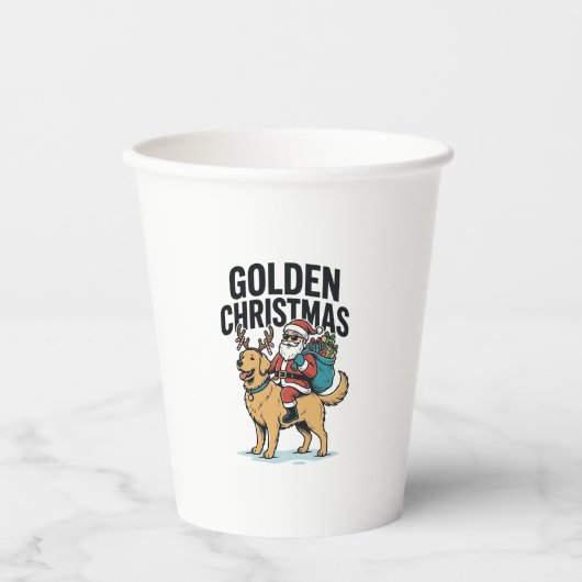 Weihnachtsmann-Reiter-Retriever-Shirt Desi Pappbecher (Vorderseite)
