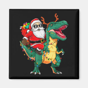 Weihnachtsmann reitet auf Dinosaurier T Rex Lustig Magnet