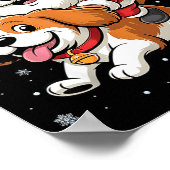Weihnachtsmann reitet Cavalier King Charles Spanie Poster (Ecke)