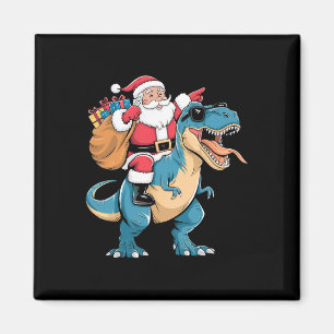 Weihnachtsmann reitet Dinosaurier T Rex Weihnachte Magnet