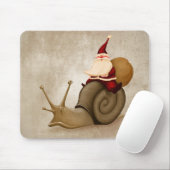 Weihnachtsmann reitet eine Schnecke Mousepad (Mit Mouse)