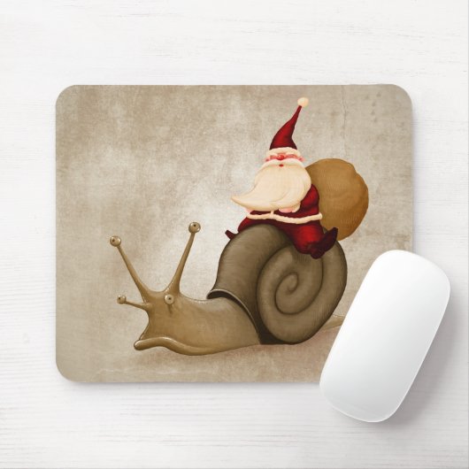 Weihnachtsmann reitet eine Schnecke Mousepad (Mit Mouse)