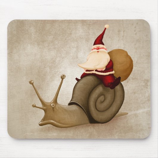 Weihnachtsmann reitet eine Schnecke Mousepad (Vorne)