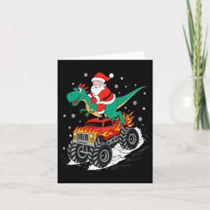 Weihnachtsmann Reitet T Rex Dinosaurier Monster Tr Karte