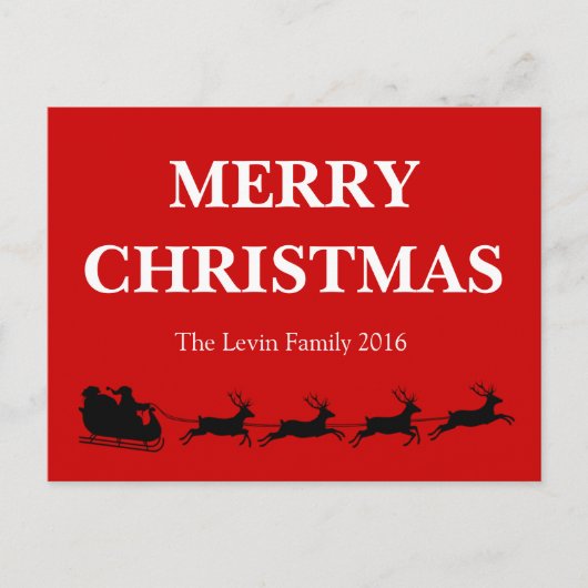 Weihnachtsmann-Reitren-Weihnachtsthema Feiertagspostkarte (Vorderseite)