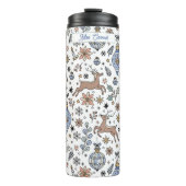 Weihnachtsmann-Rentier-Muster Geschenk für Lehrer Thermosbecher (Vorderseite)