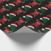Weihnachtsmann-Rentier-Schädel und Knochen Geschenkpapier (Ecke)