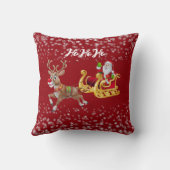 Weihnachtsmann Rentier Sleigh Snowflake Red Baby Kissen (Rückseite)