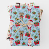 Weihnachtsmann-Rentier-Snowman-Weihnachtswrapping- Geschenkpapier Set (Beispiel)