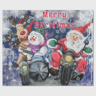 Weihnachtsmann-Rentiere- und Schneemann-Geschenkpa Geschenkpapier