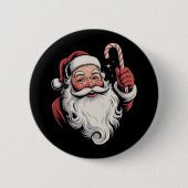 Weihnachtsmann Retro-Geschenk Vintage Button (Vorderseite)
