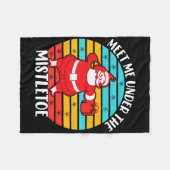 Weihnachtsmann Retro Mistelzweig Fleecedecke (Vorderseite (Horizontal))