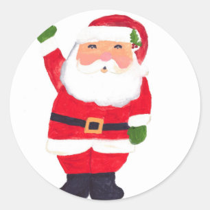 Weihnachtsmann retro Vintage fröhliche Weihnachtsf Runder Aufkleber