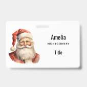 Weihnachtsmann Retro Weihnachten Ausweis (Rückseite)