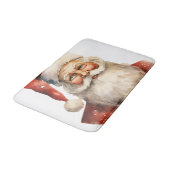 Weihnachtsmann Retro Weihnachten Badematte (Schrägansicht)