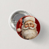 Weihnachtsmann Retro Weihnachten Button (Vorne & Hinten)