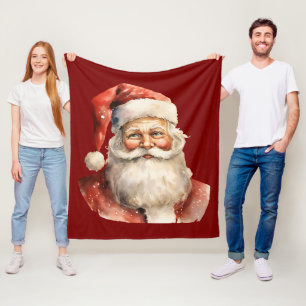 Weihnachtsmann Retro Weihnachten Fleecedecke
