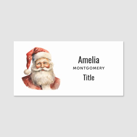 Weihnachtsmann Retro Weihnachten Namensschild (Vorderseite)