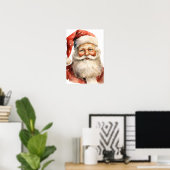 Weihnachtsmann Retro Weihnachten Poster (Heimbüro)