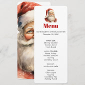 Weihnachtsmann Retro-Weihnachtsmenü Einladung (Vorne/Hinten)